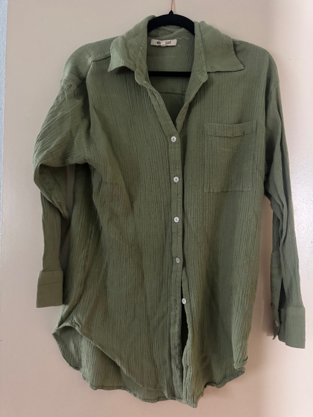 Ripcurl green oversized button up